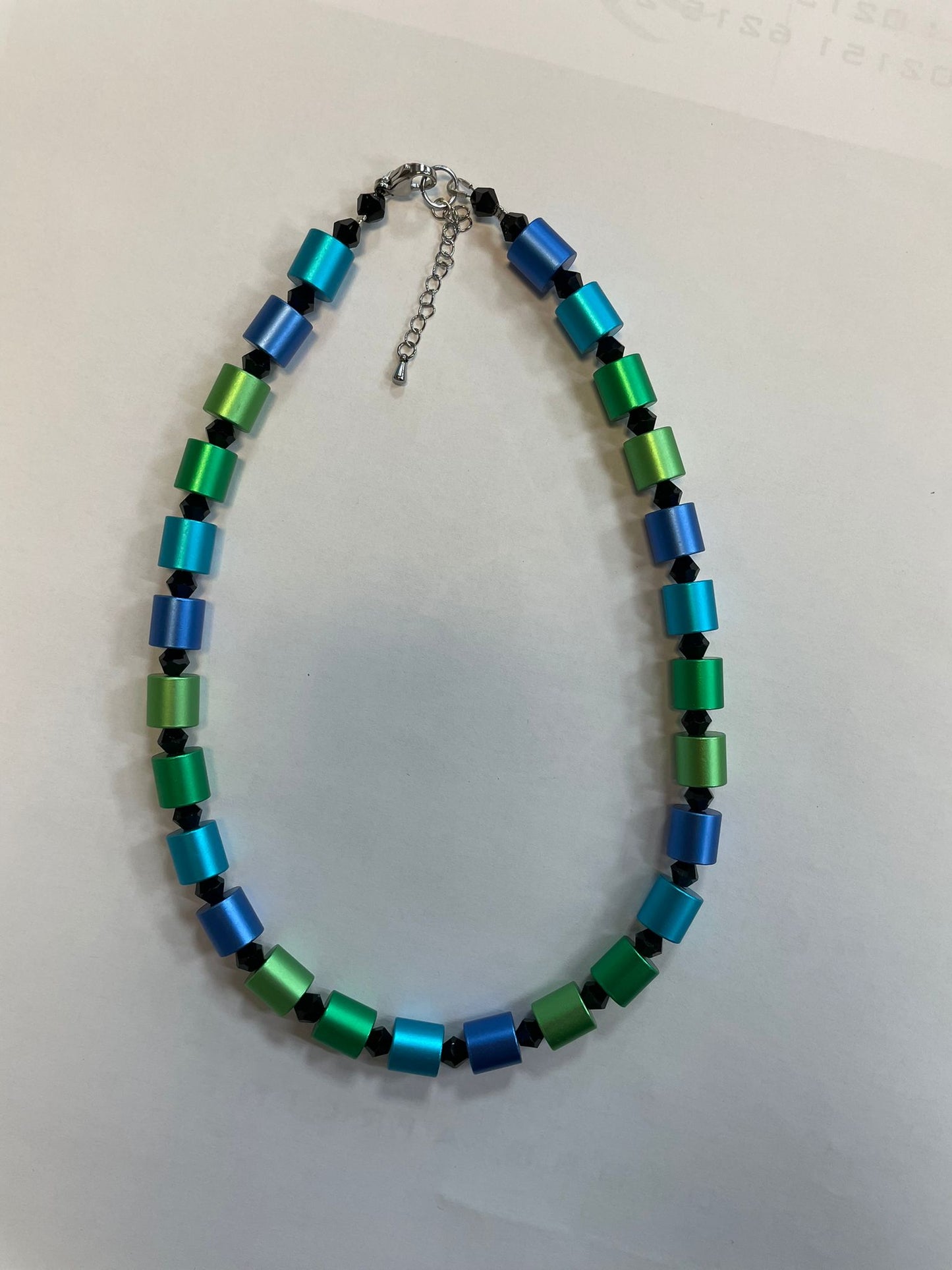 Oval Necklace - Green Ocean