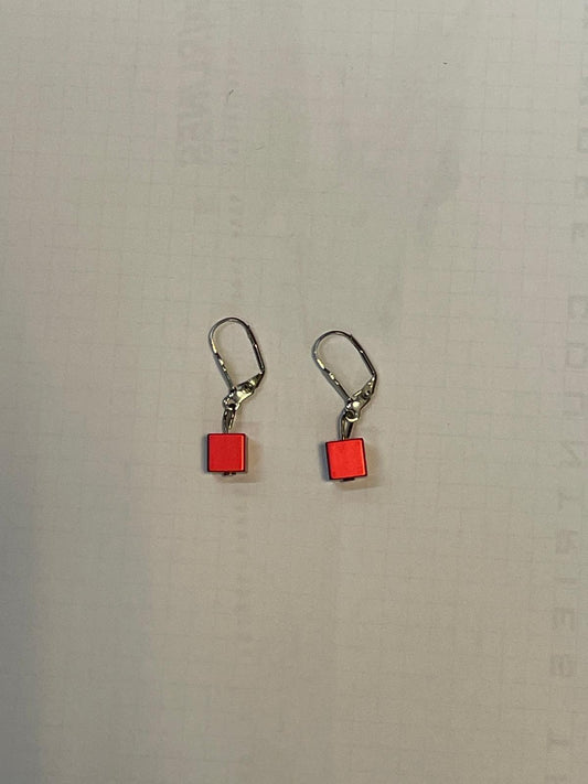 Geometric Earrings - Red