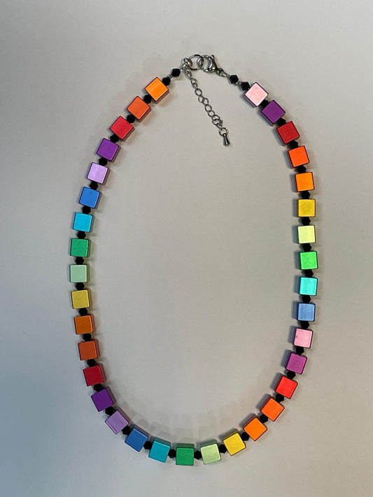 Geometric Necklace - Rainbow